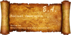 Balsai Amaranta névjegykártya